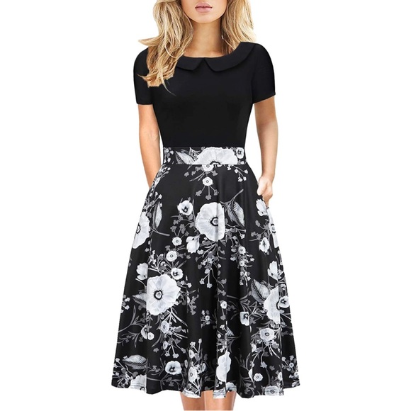Helyo Dresses & Skirts - HELYO Classics, Women's Elegant Vintage Casual Floral Print Dress w/Pockets, SzM